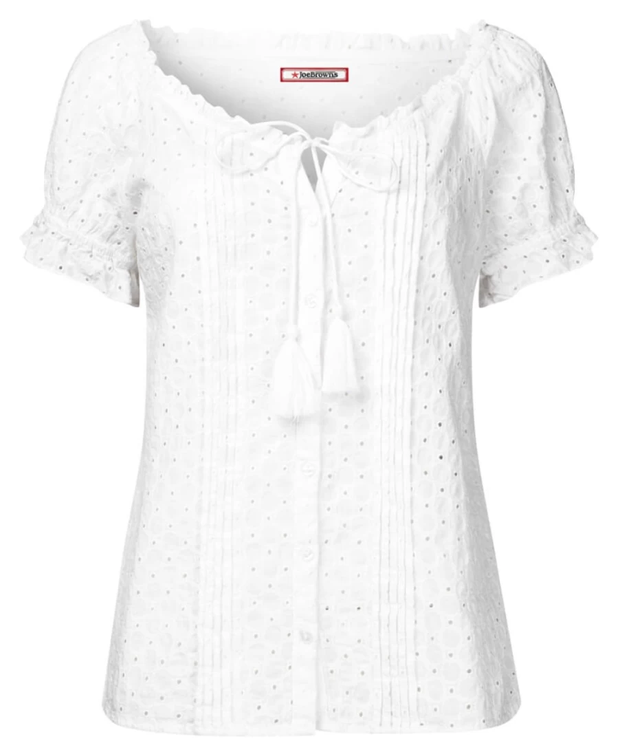 Joe Browns Women's Black Joyful Broderie Embroidered Blouse Top
