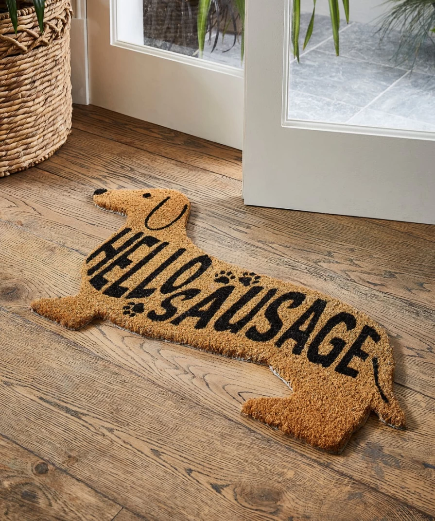 Joe Browns Super Sausage Dog Doormat - Colorful Multi Design Non-Slip Welcome Mat for Pet Lovers