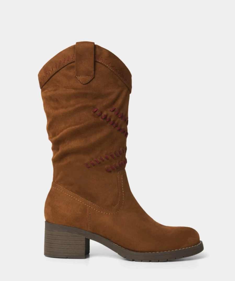 Joe Browns Women's Tan Austen Whipstitched Boots - Leather Ankle Booties for Women