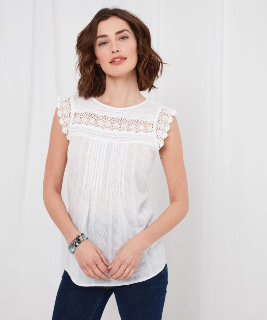 "Joe Browns Women's White Sun Is Shining Top - Stylish Summer Blouse"