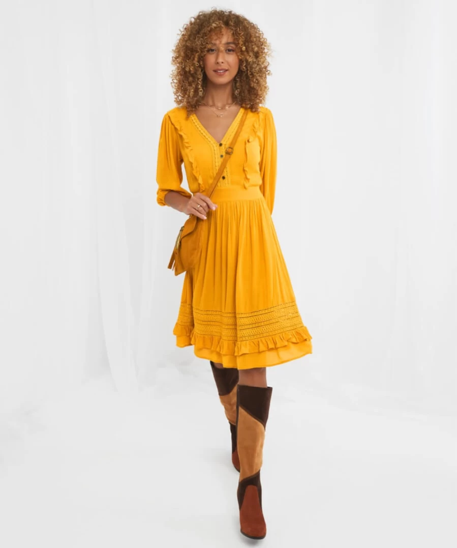 Joe Browns Women's Ochre Dress - Chloe's Favourite Boho Style