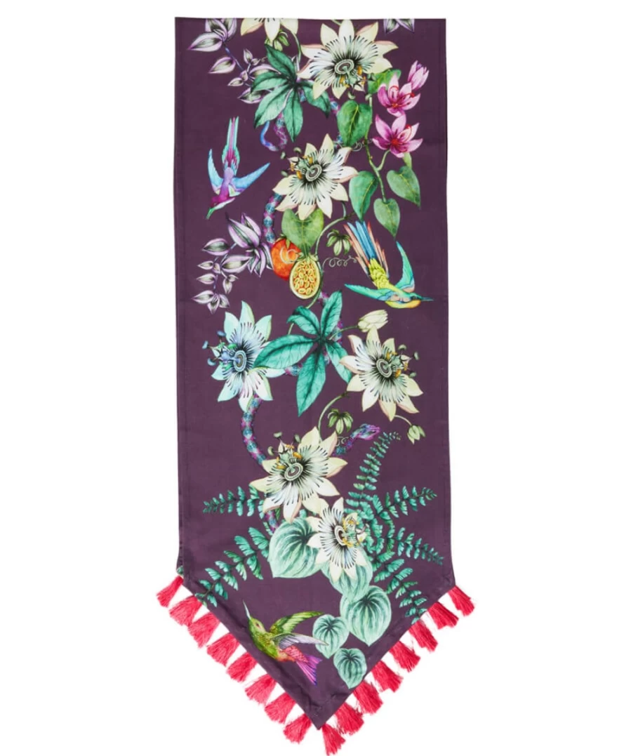 Joe Browns Neon Botanicals Multi-Color Floral Table Runner for Modern Dining Decor