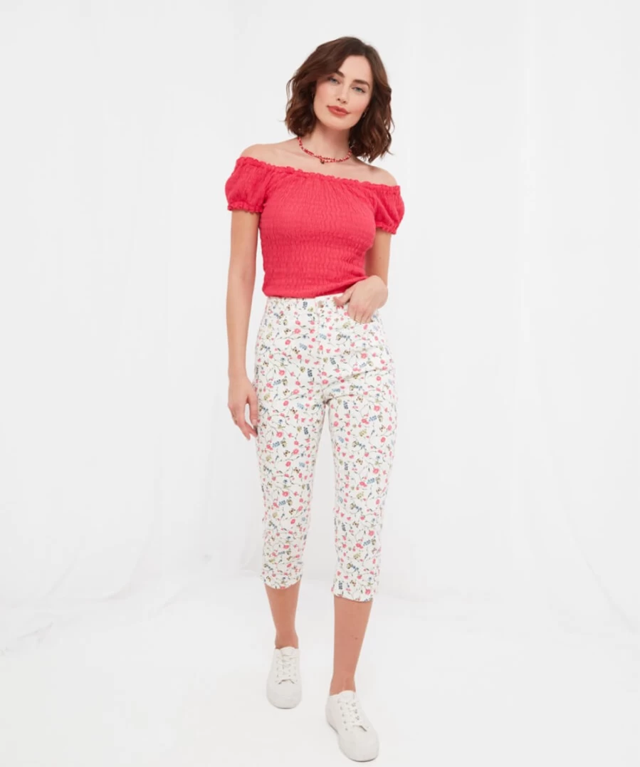 Joe Browns Women's Eva Printed Multi-Color Crop Jeans