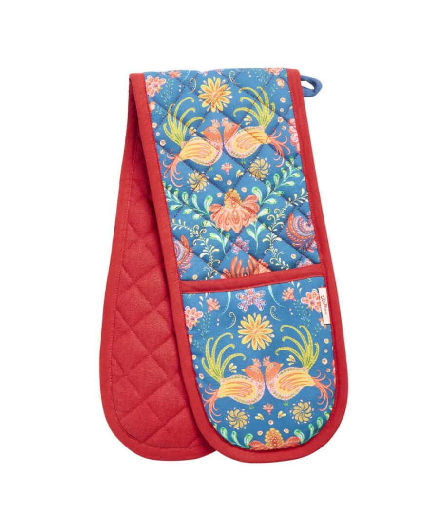 Joe Browns Multi-Colored Folk Floral Pattern Oven Glove - Heat Resistant Kitchen Mitt