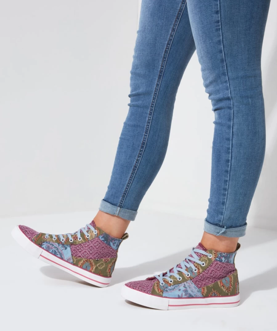Joe Browns Women's Perfection Patchwork Multi-Color High Top Sneakers