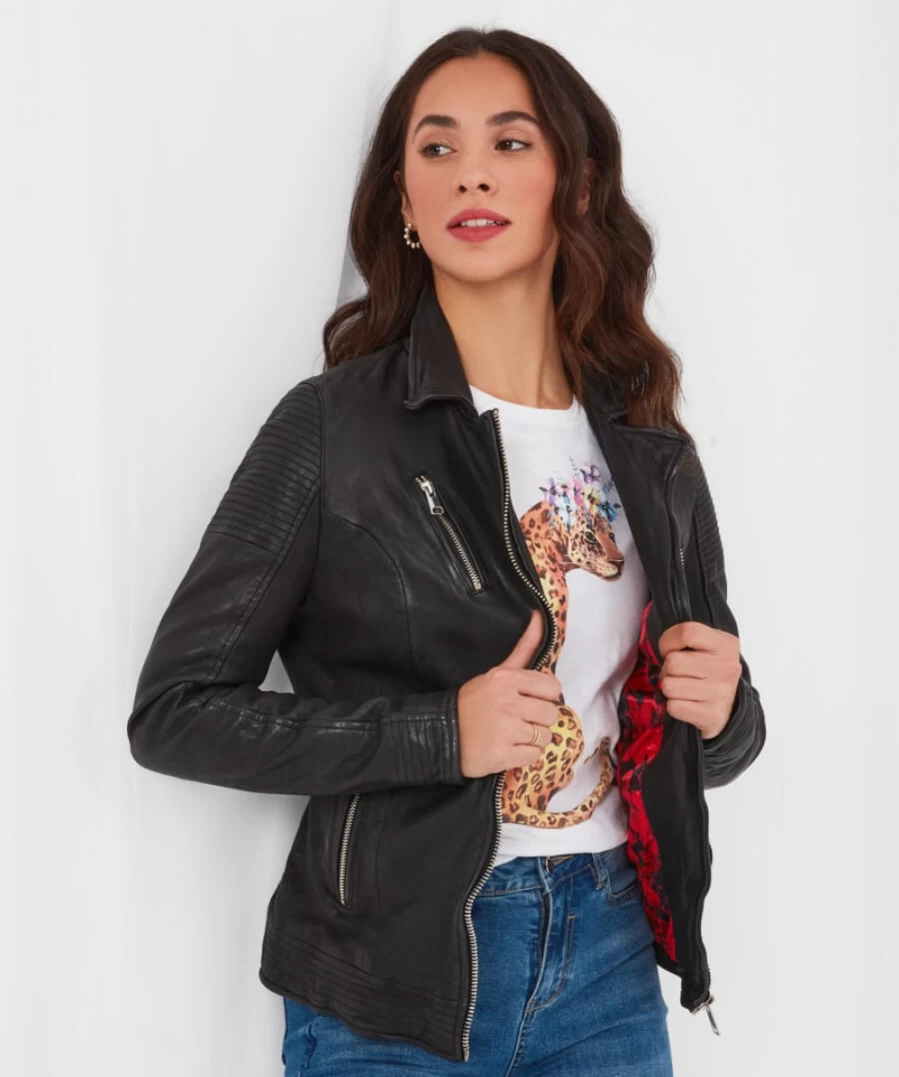 Joe Browns Women's Black Forever Leather Jacket – Timeless Style & Comfort