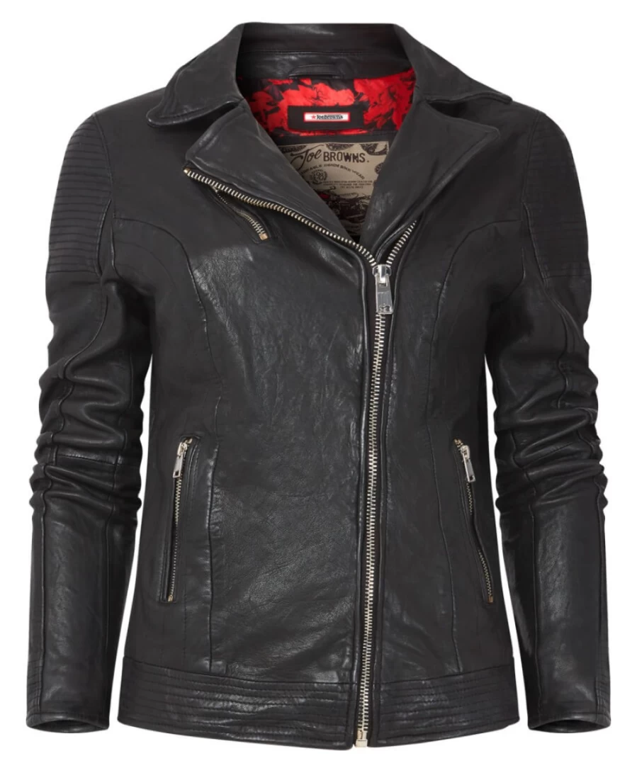 Joe Browns Women's Black Forever Leather Jacket – Timeless Style & Comfort