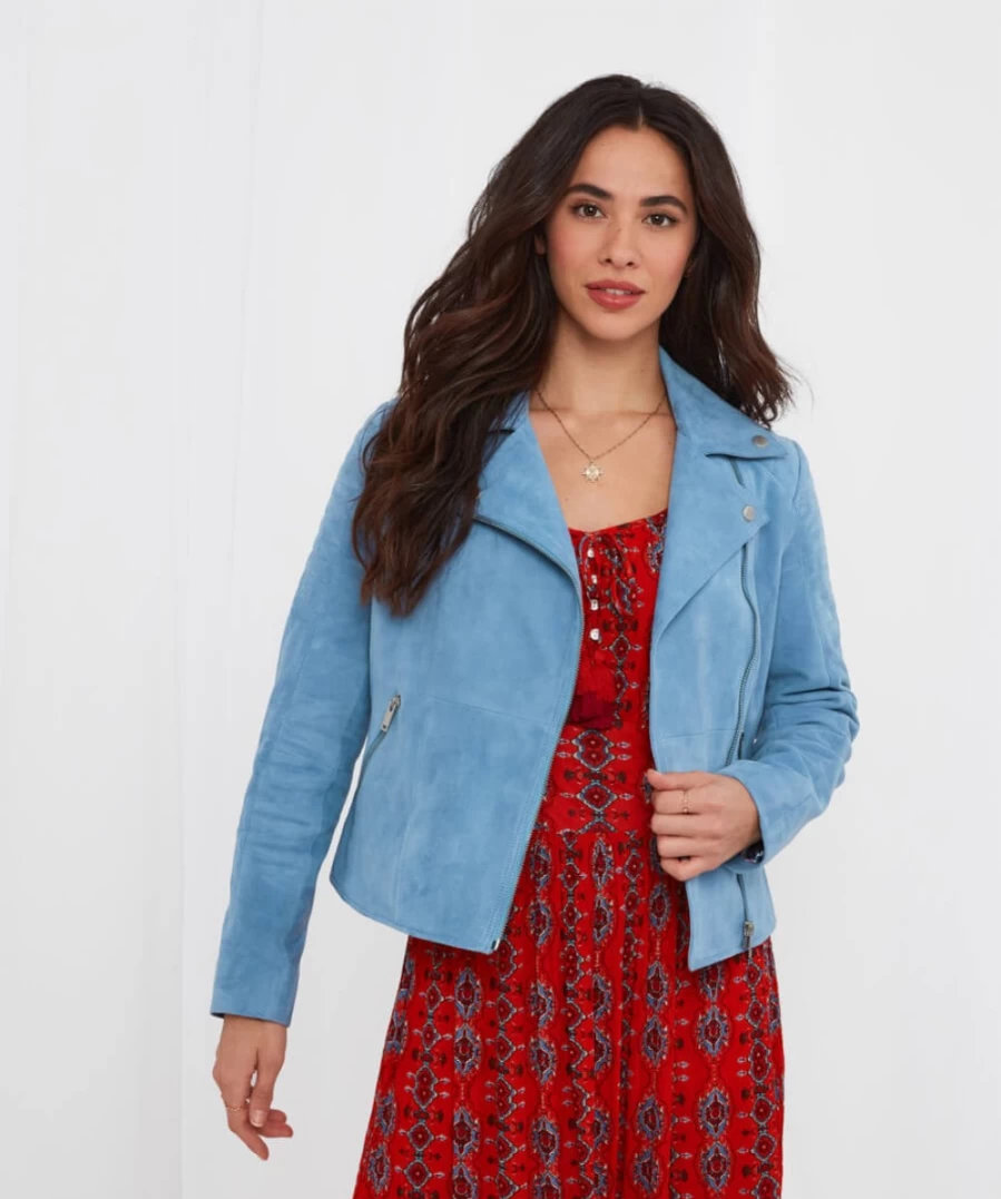 "Joe Browns Women's Blue Suede Jacket – Stylish & Elegant Outerwear"