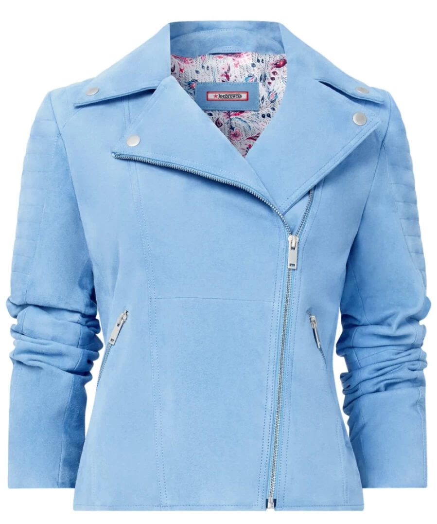 "Joe Browns Women's Blue Suede Jacket – Stylish & Elegant Outerwear"