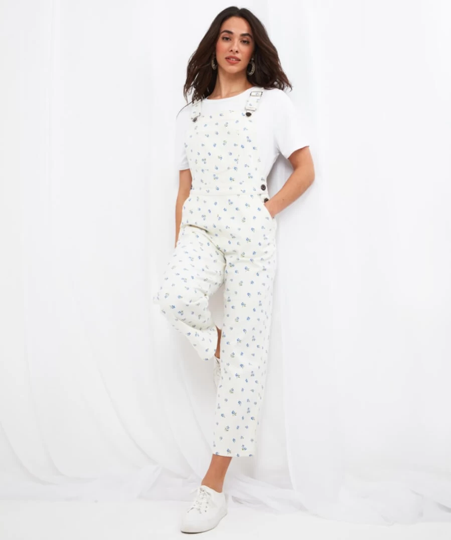 Joe Browns Women's Ditsy Daydream Dungarees in Multi Color - Stylish Denim Overalls