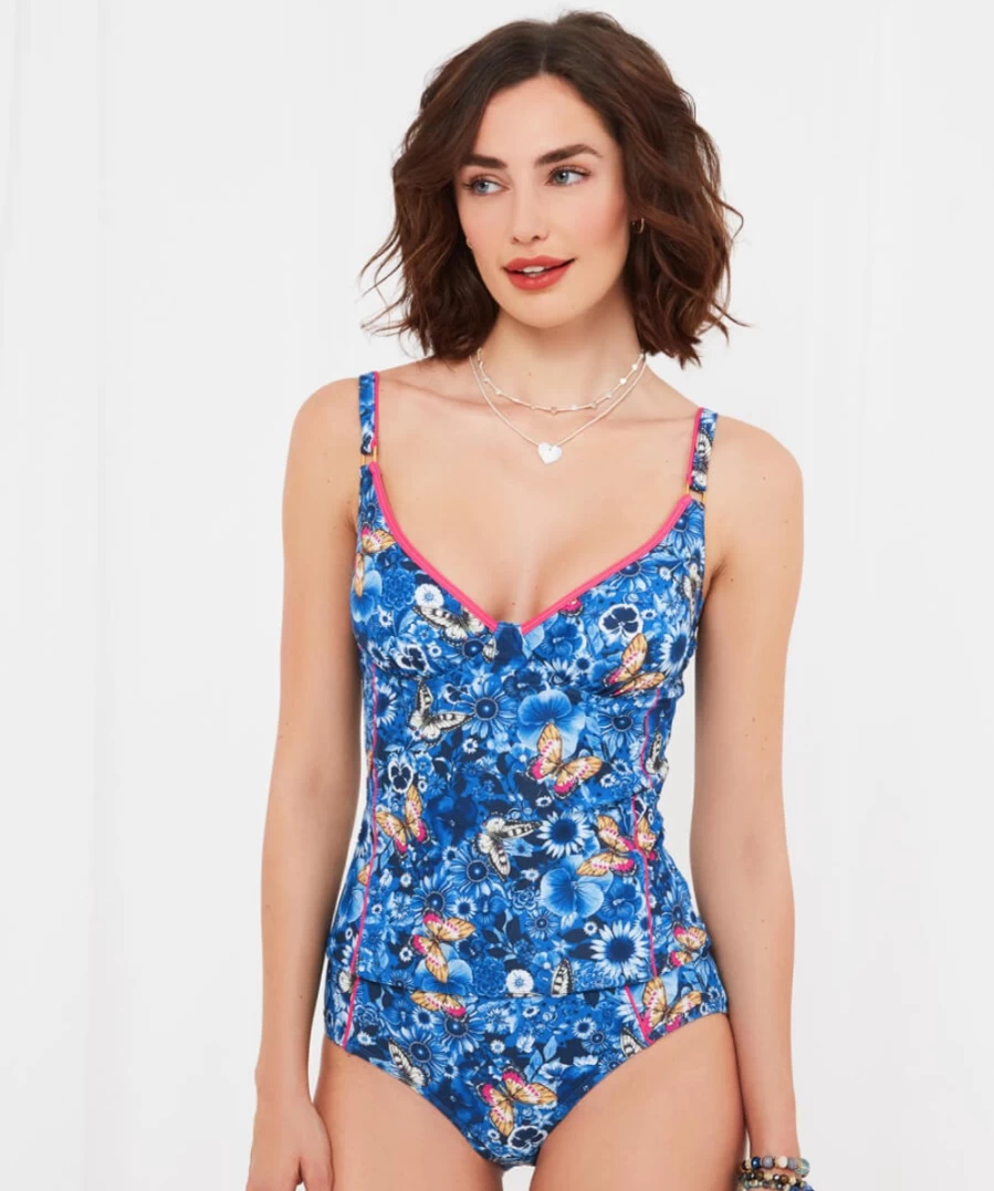 Joe Browns Women's Twilight Garden Retro Brief - Blue Multi Floral Vintage Style Underwear