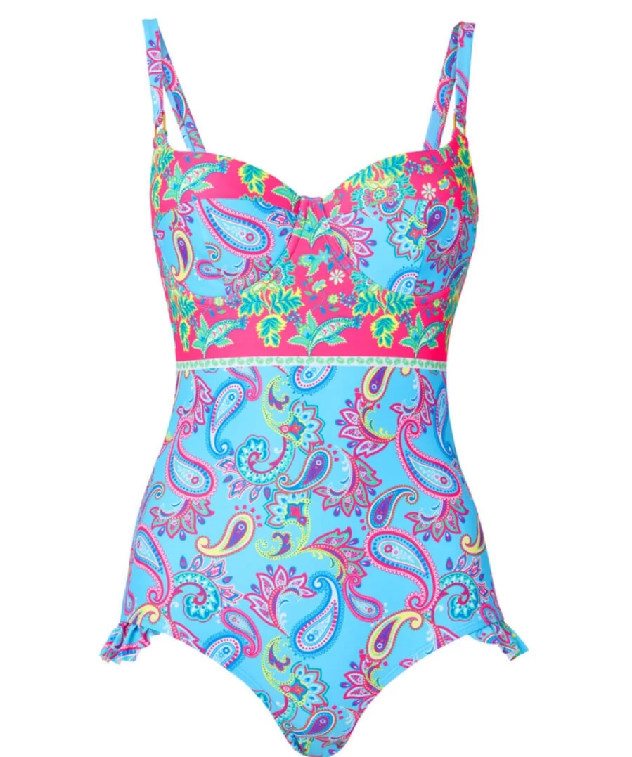 Joe Browns Women's Blue Multi Boho Swimsuit - Maldives Inspired Beachwear