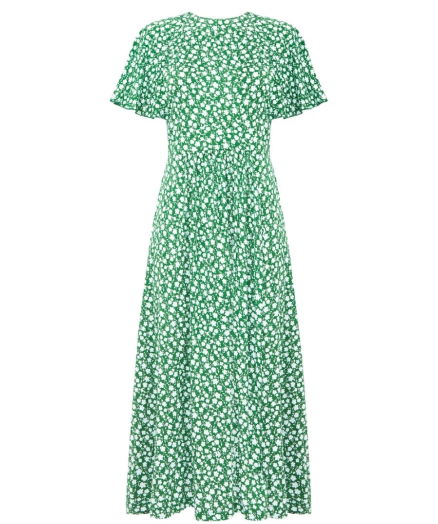 Joe Browns Women's Green Ditsy Floral Dress - Nancy Style Boho Chic Summer Outfit