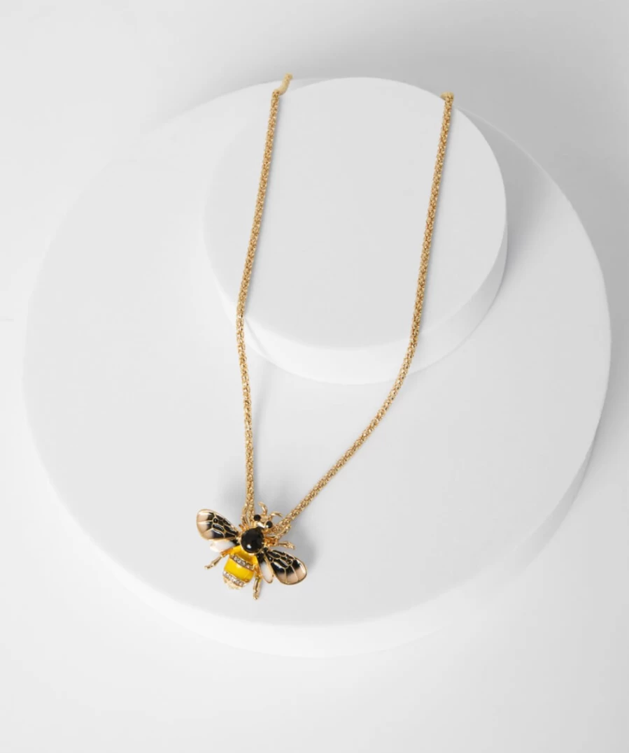Joe Browns Women's Yellow Multi Bee Necklace - Busy As A Bee Charm Pendant