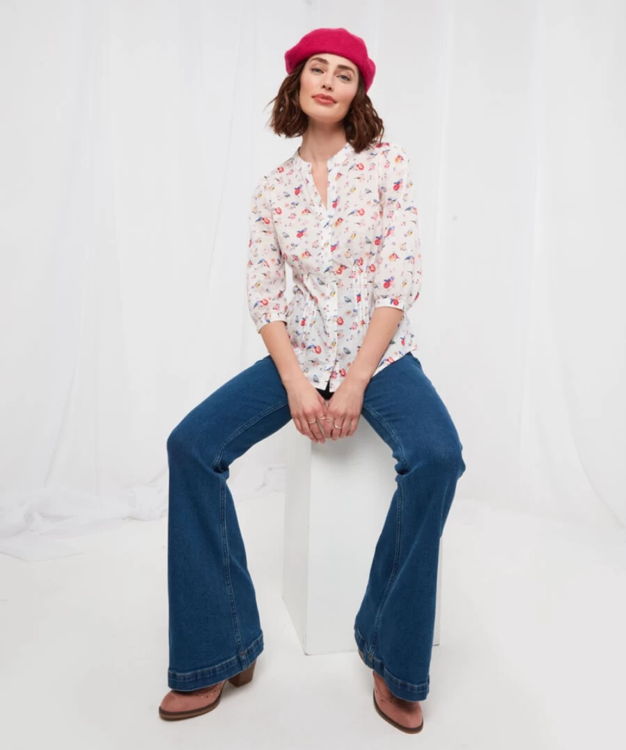 Joe Browns Women's Spring Bird Print Blouse in Multi-Color