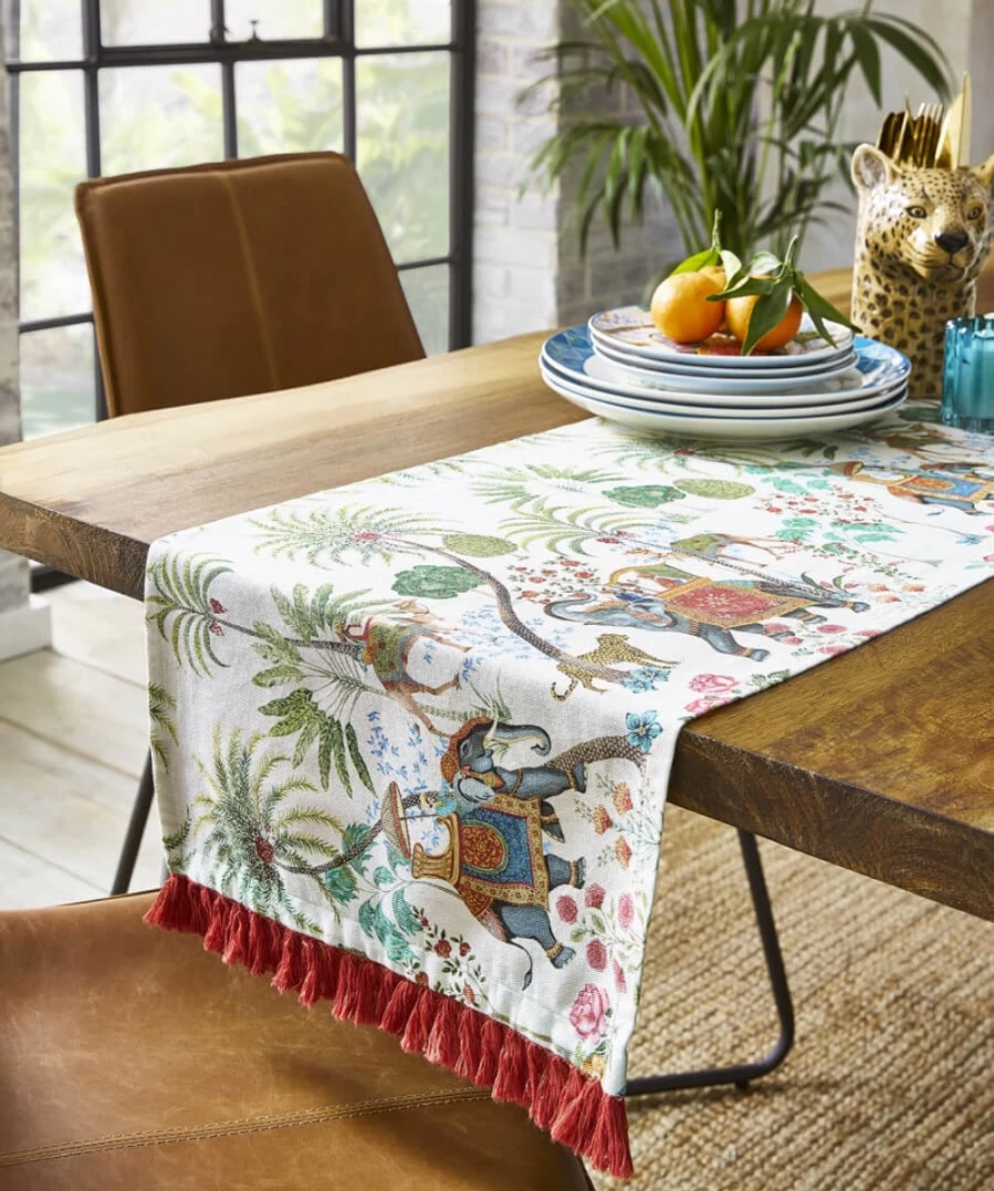 Joe Browns Wanderlust Multi-Color Bohemian Style Table Runner for Dining Decor