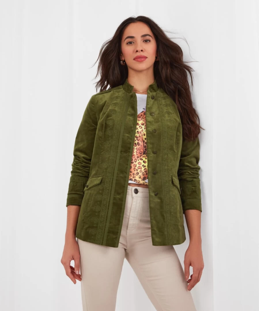 Joe Browns Women's Green Embroidered Jacket - Perfectly Stitched & Stylish