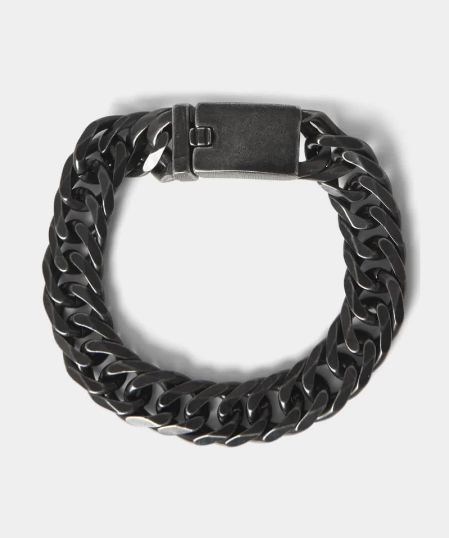 Joe Browns Gunmetal Heavy Duty Steel Bracelet for Men - Durable Mens Wristband