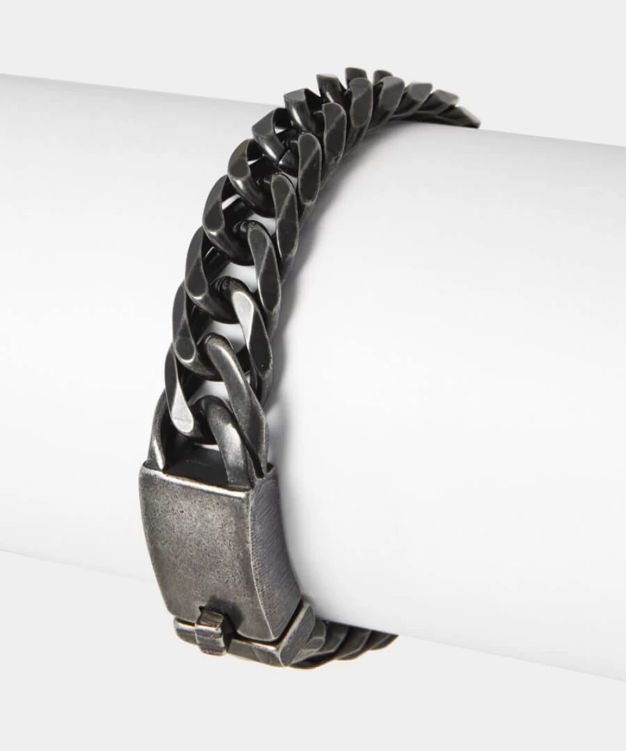 Joe Browns Gunmetal Heavy Duty Steel Bracelet for Men - Durable Mens Wristband