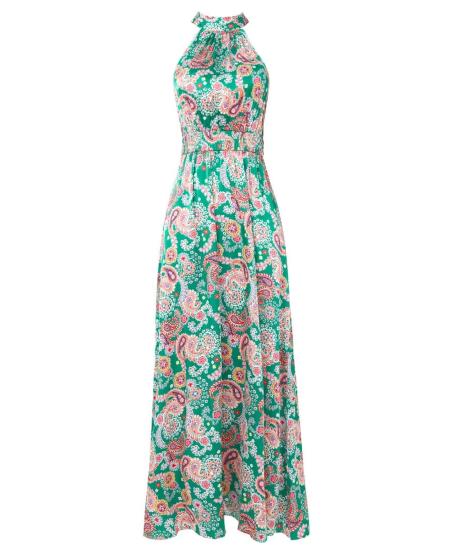 Joe Browns Women's Green Halterneck Dress - Elegant Marni Style Summer Outfit