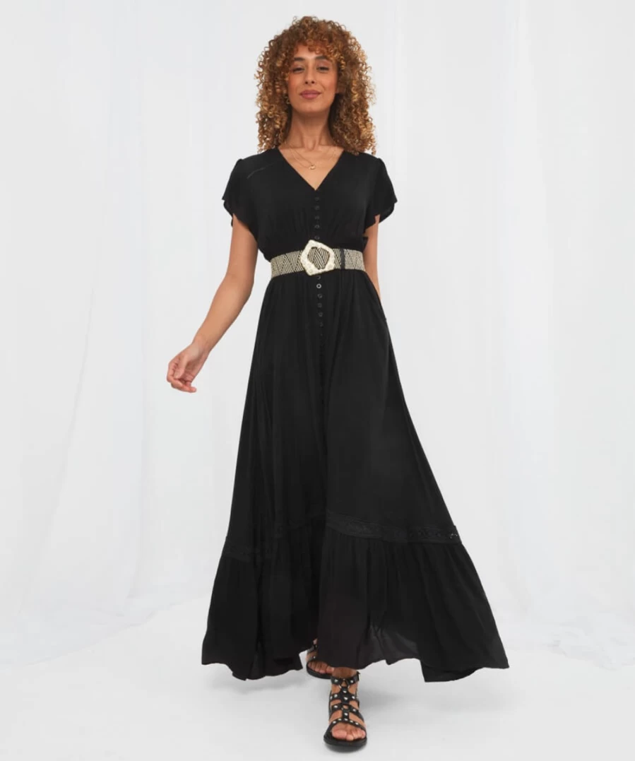 Joe Browns Women's Black Boho Maxi Dress - Ultimate Bohemian Style