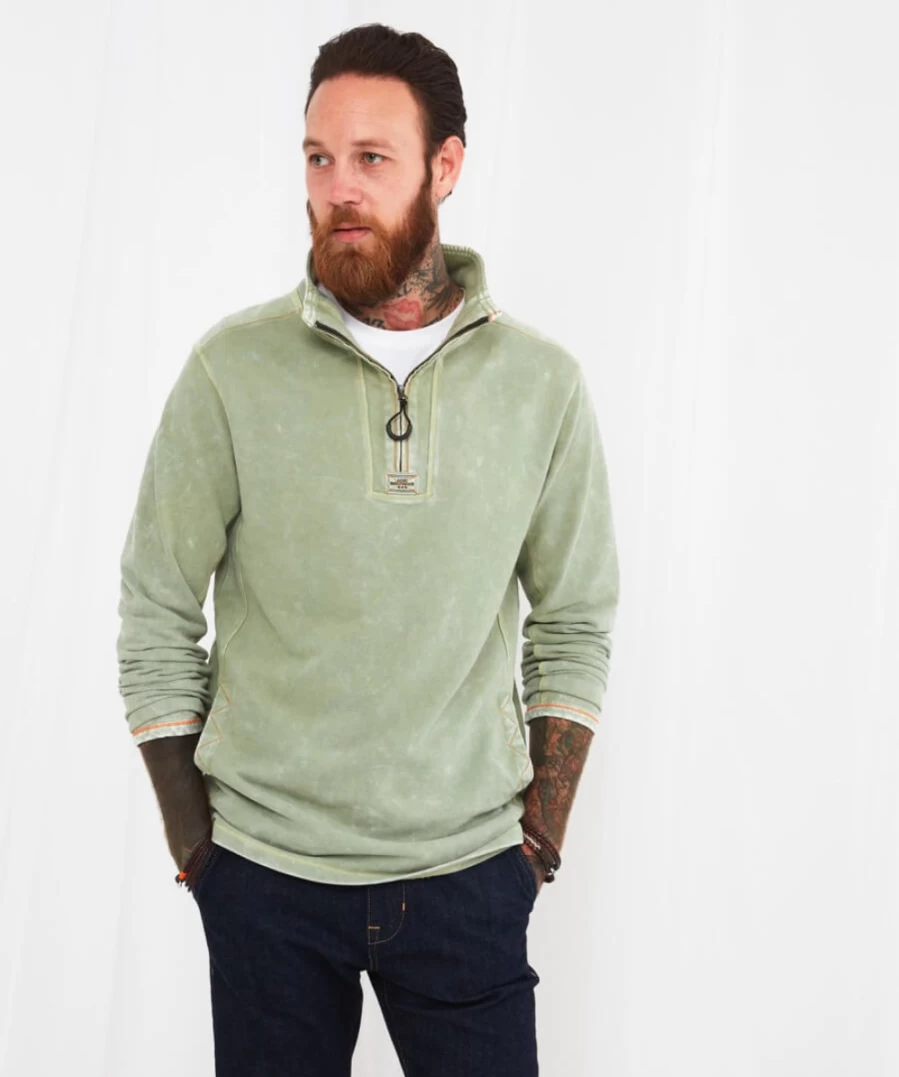 Joe Browns Men's Green Washed To Perfection Funnel Neck T-Shirt
