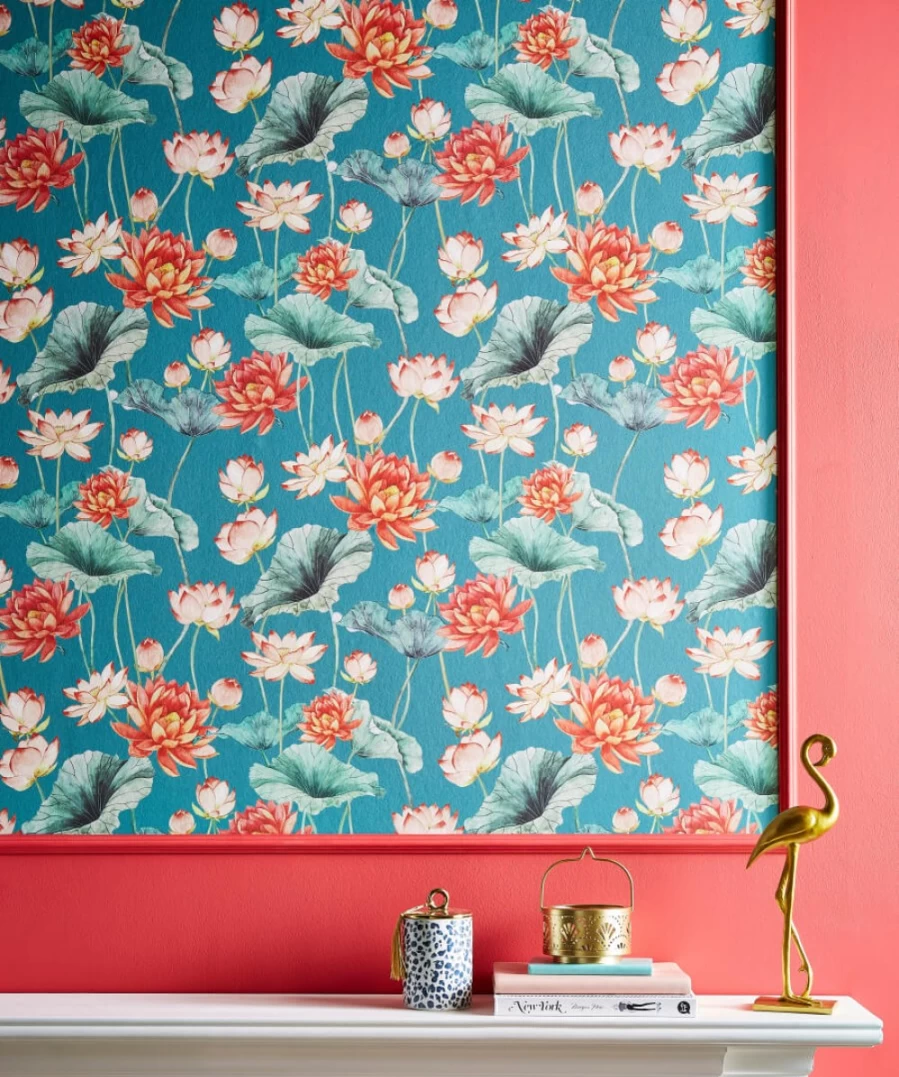 Joe Browns Lavish Lotus Floral Wallpaper in Multi-Color for Elegant Home Decor