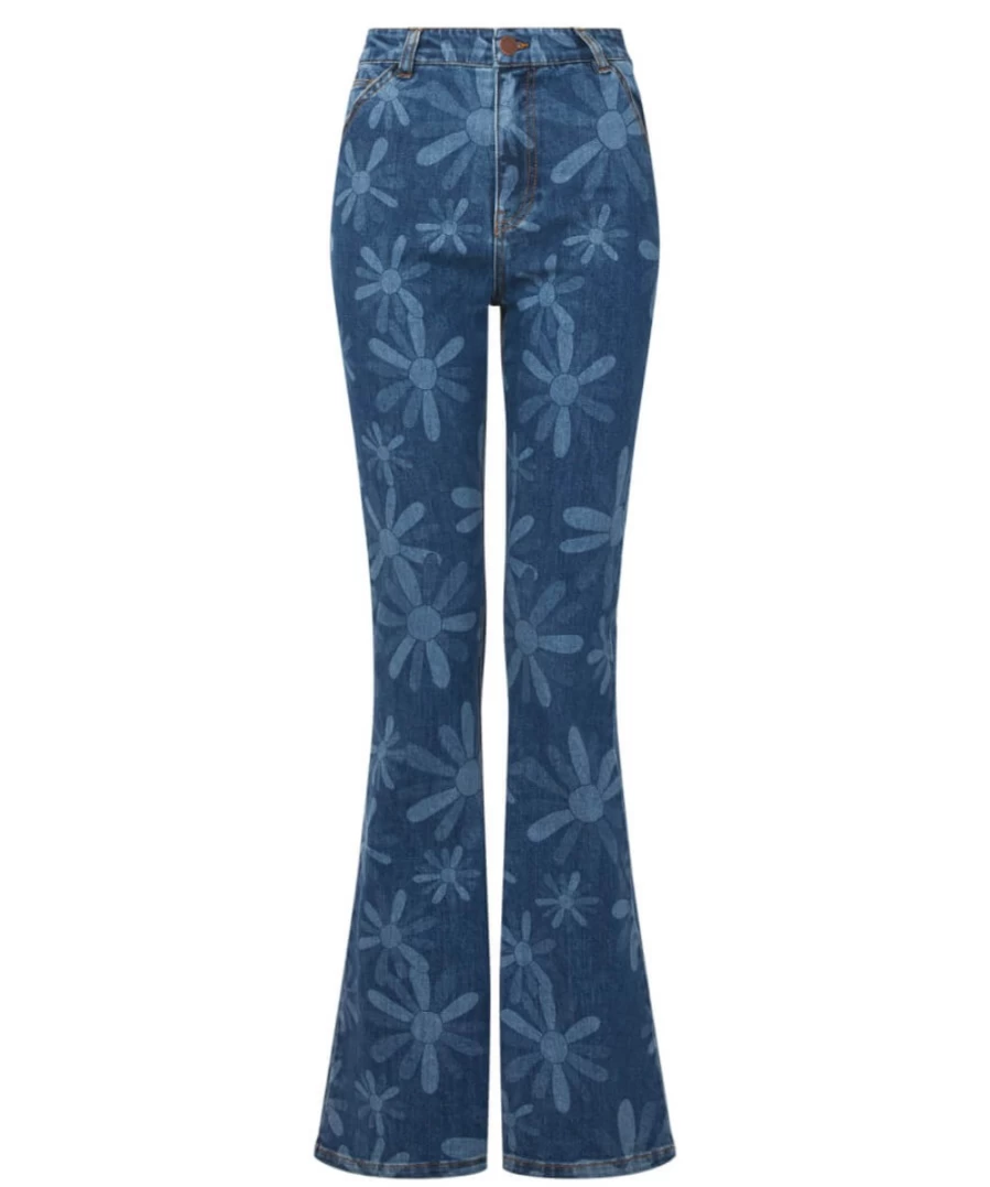 Joe Browns Women's Blue Happy Flower Jeans - Floral Denim Pants for Women
