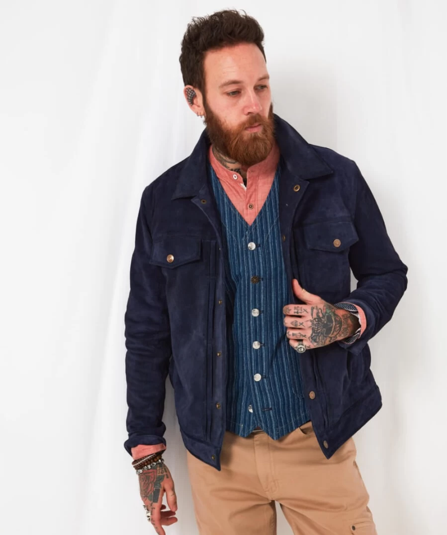 Joe Browns Men's Navy Suede Jacket – Good Times Style