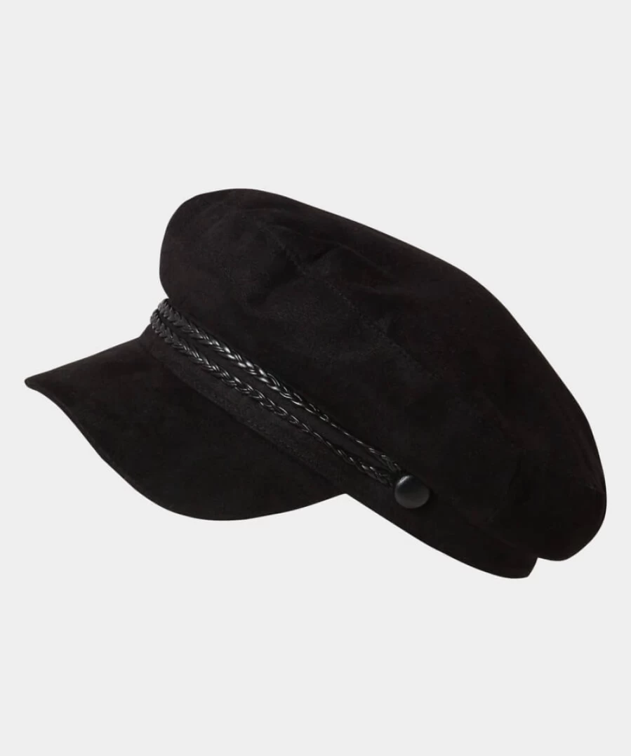 Joe Browns Women's Black Chelsea Row Peaked Hat - Stylish Wide Brim Wool Fedora