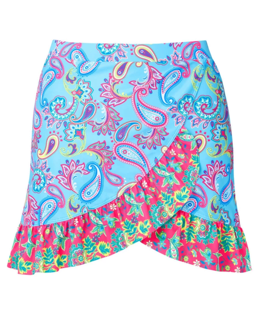 Joe Browns Women's Blue Multi Boho Swim Skirt - Maldives Inspired Beachwear