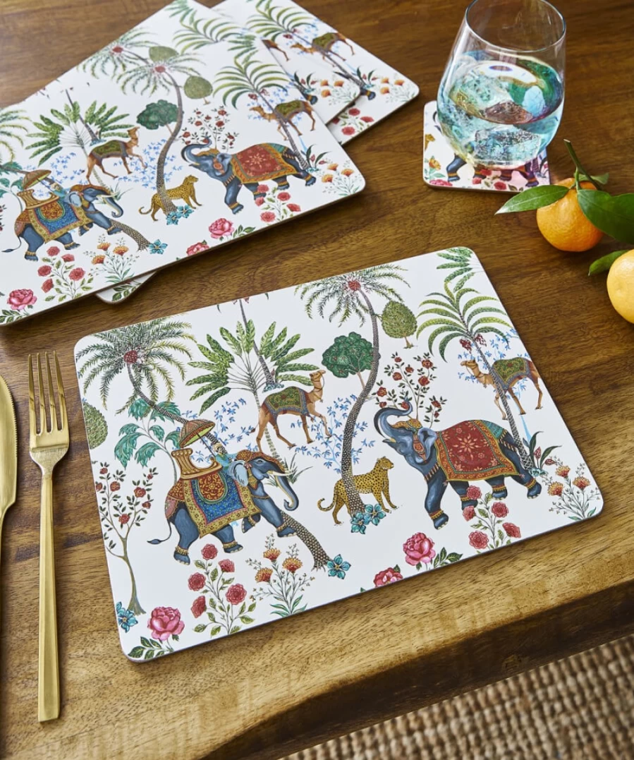 Joe Browns Wanderlust Set Of 4 Multi-Colored Placemats For Stylish Dining