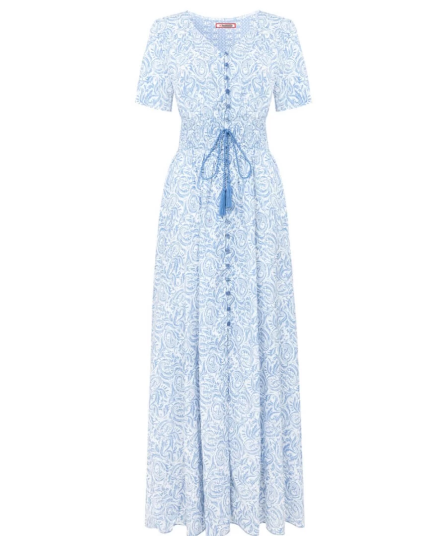 Joe Browns Women's Blue Sienna Swirl Dress - Elegant Flowy Boho Style