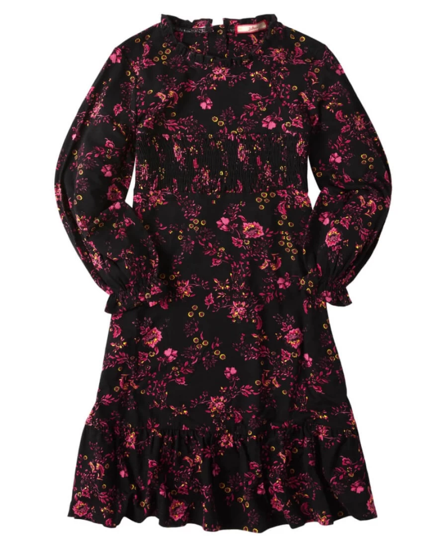 Joe Browns Kids Black Floral Jersey Dress - Pretty Floral Print Summer Dress for Girls
