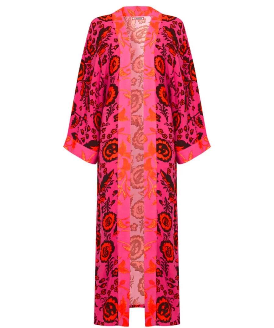 "Joe Browns Women's Pink Kimono - All The Brights Floral Printed Cover Up"