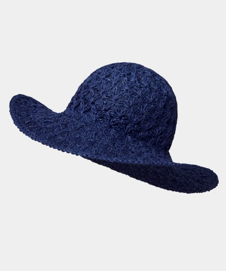 "Joe Browns Women's Dark Blue Chic Crochet Summer Hat – Stylish Beach Accessory"