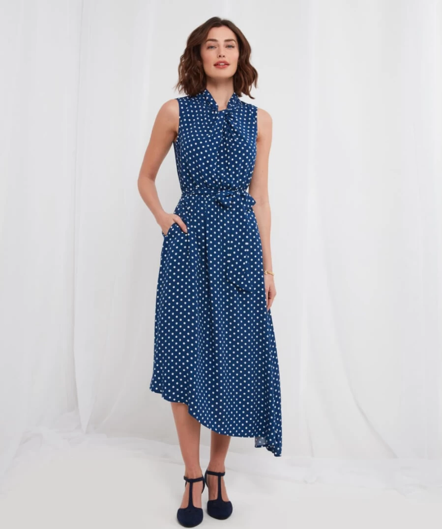 Joe Browns Women's Blue Maisie Spot Floral Dress - Elegant Casual Summer Dress