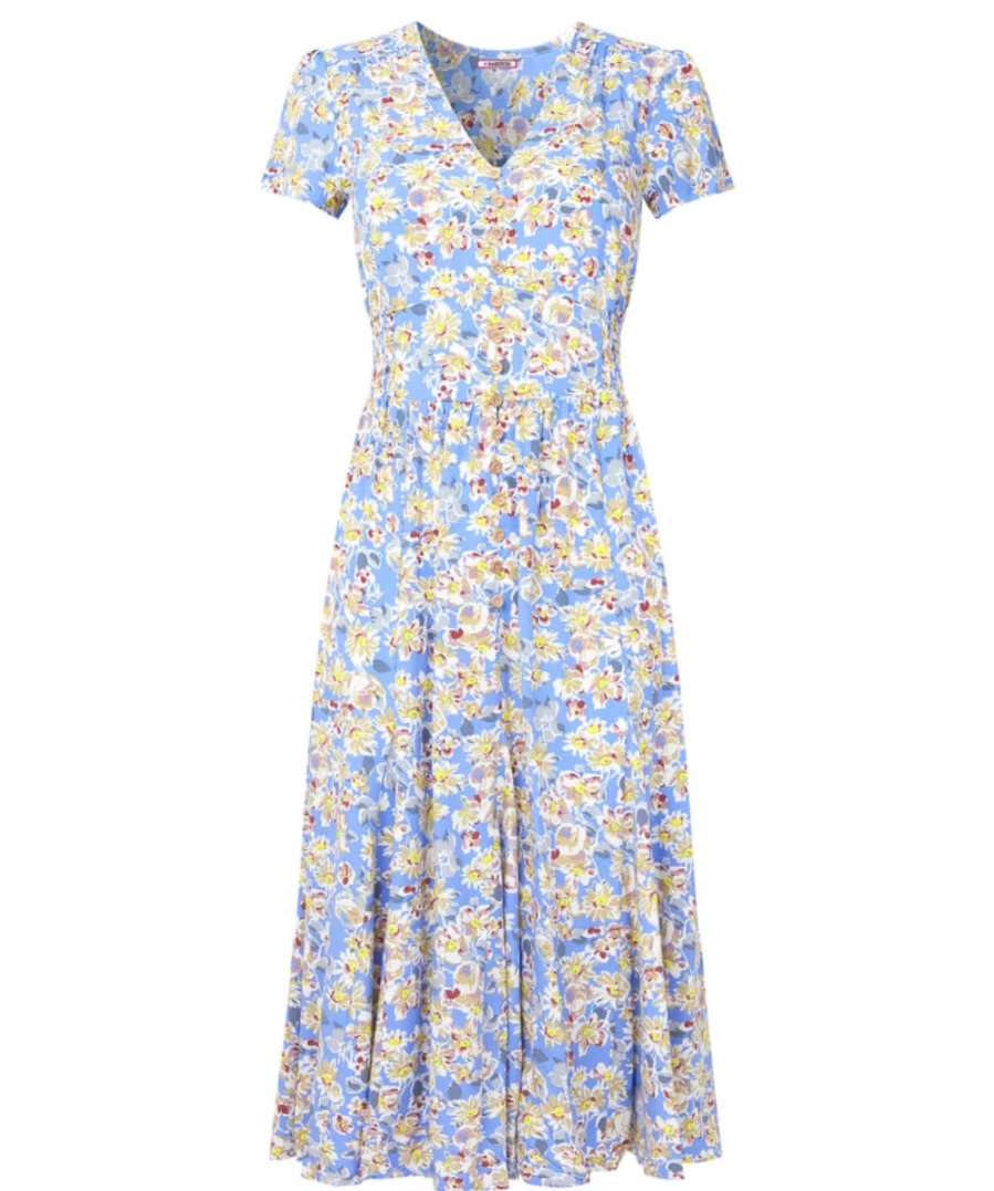 Joe Browns Women's Cream Floral Tea Dress - Elegant Floral Print Summer Dress