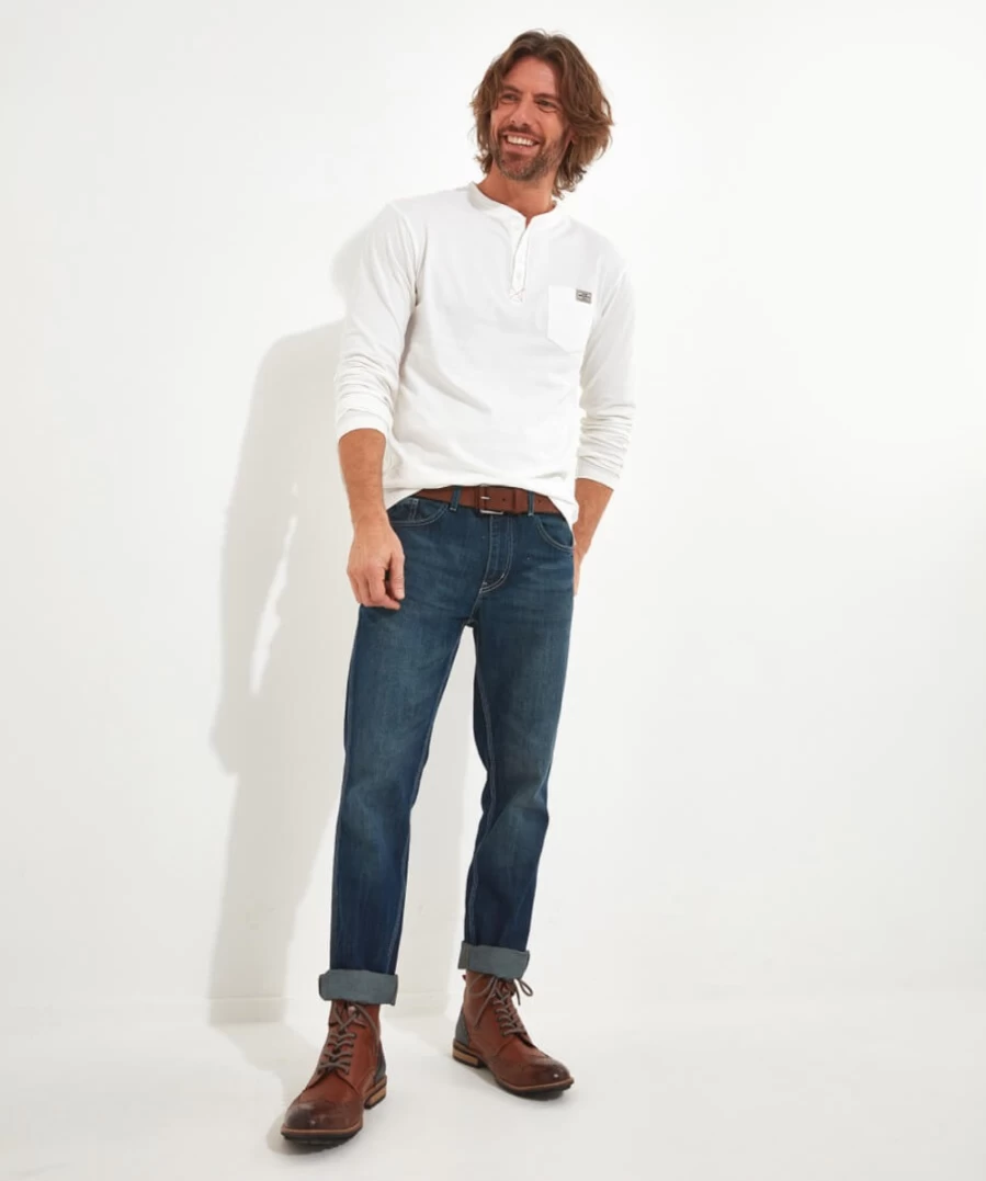 Joe Browns Men's White Got Your Back Henley Shirt