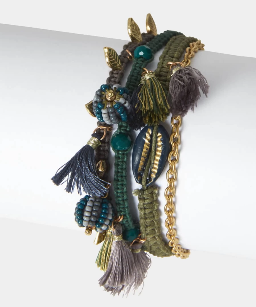 Joe Browns Women's Pretty Layered Tassel Bracelet in Blue Multi