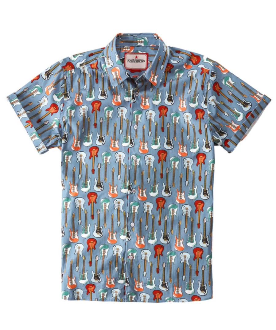 Joe Browns Men's Blue Sensational Sounds Shirt - Stylish Musical Graphic Tee
