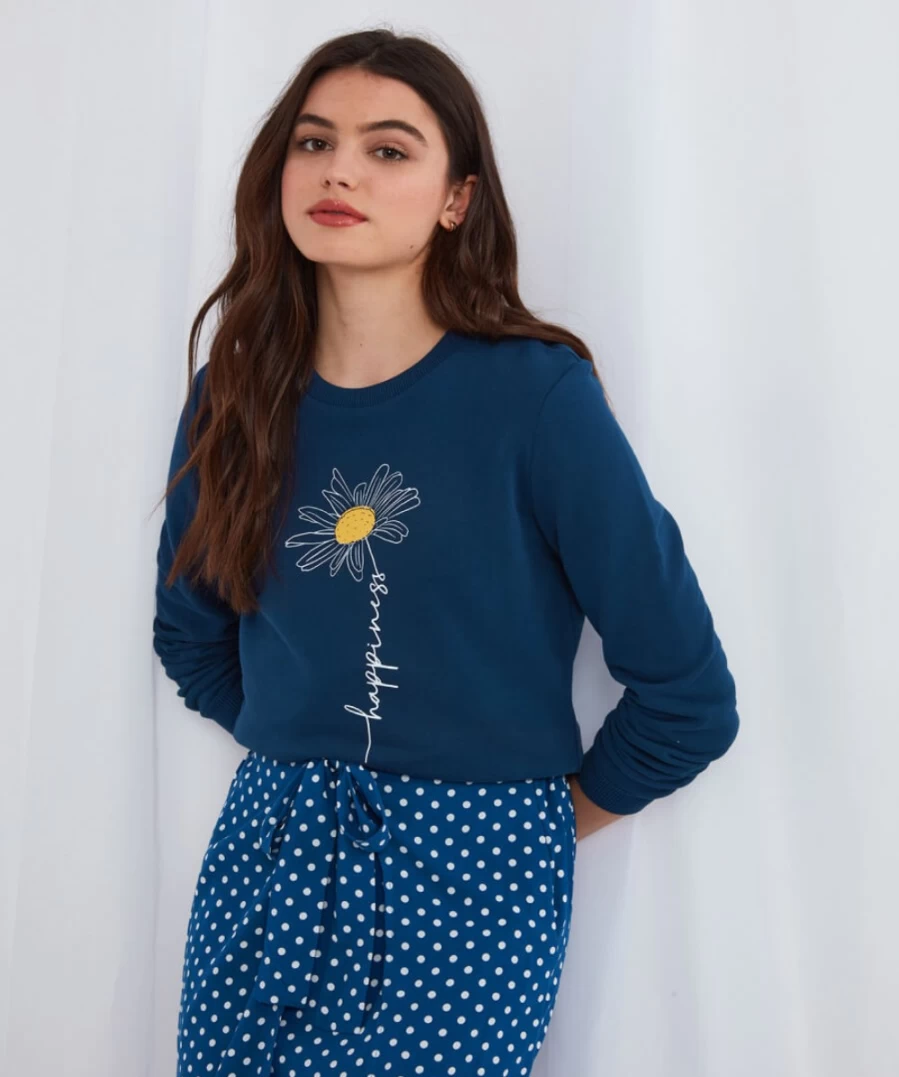 "Joe Browns Women's Blue Happiness Sweatshirt - Comfortable & Stylish Pullover"