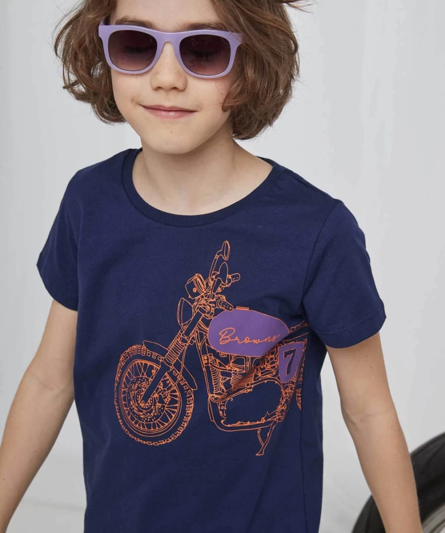Joe Browns Kids Navy Sketchy Bike Graphic T-Shirt