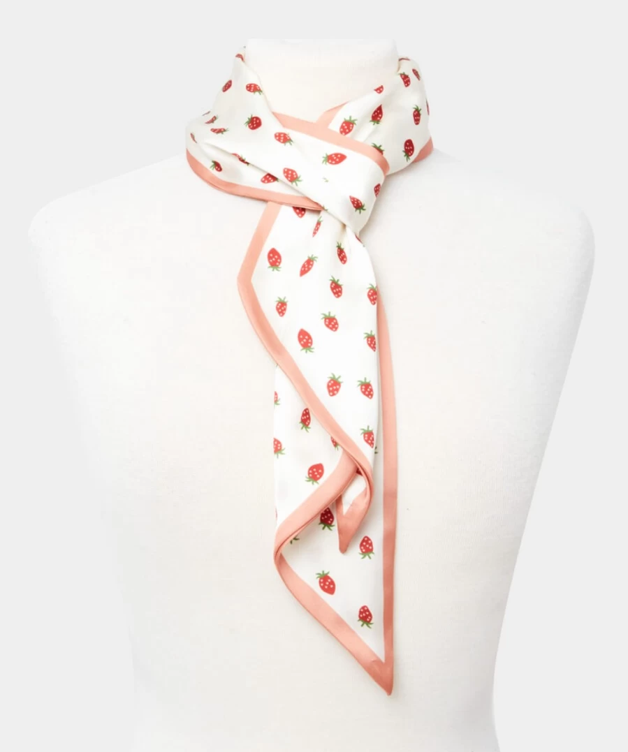 Joe Browns Women's Pink Multi Strawberry Print Silky Scarf