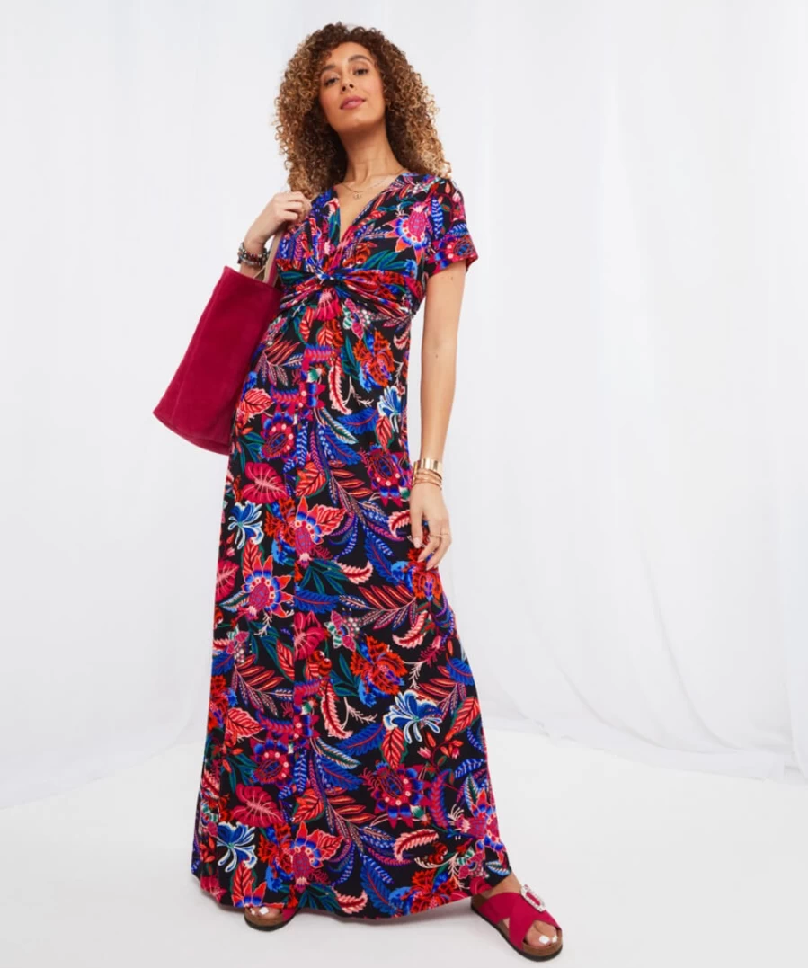 Joe Browns Women's Multi Color Knot Front Jersey Dress