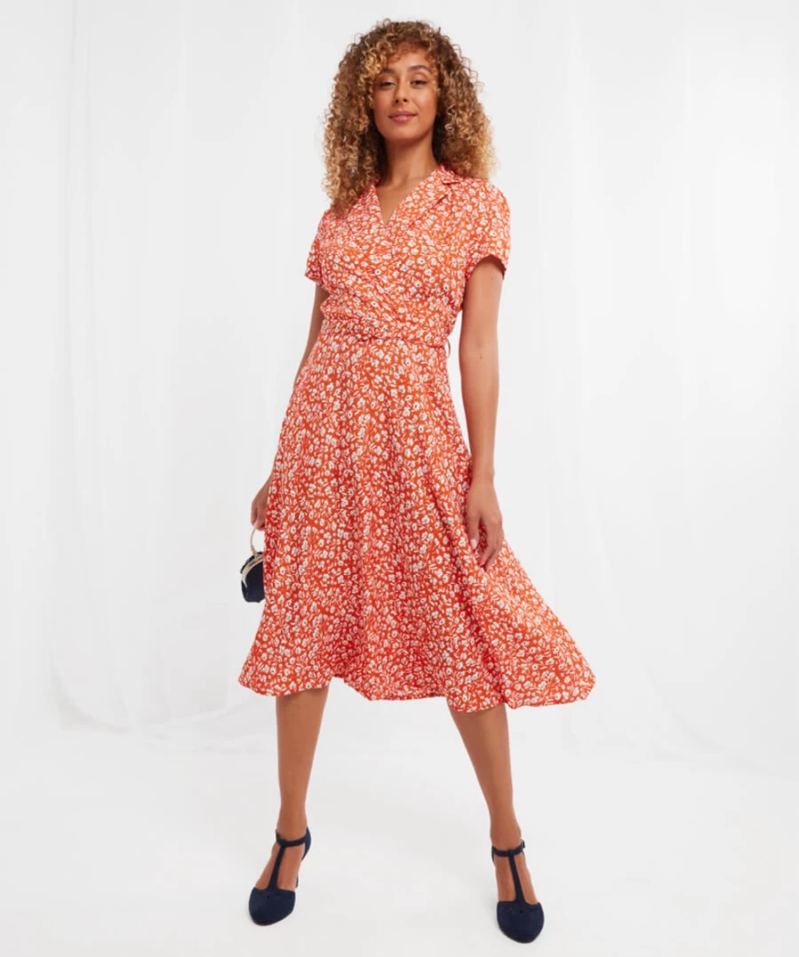 Joe Browns Women's Elouise Floral Tea Dress in Multi Color - Vintage Style Summer Dress