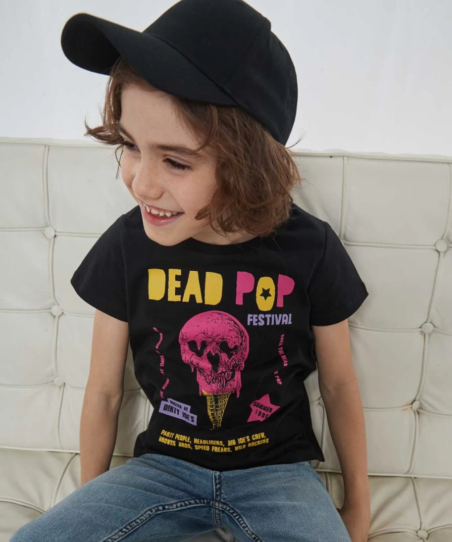 "Joe Browns Kids Black Pop Tee - Stylish Graphic T-Shirt for Children"