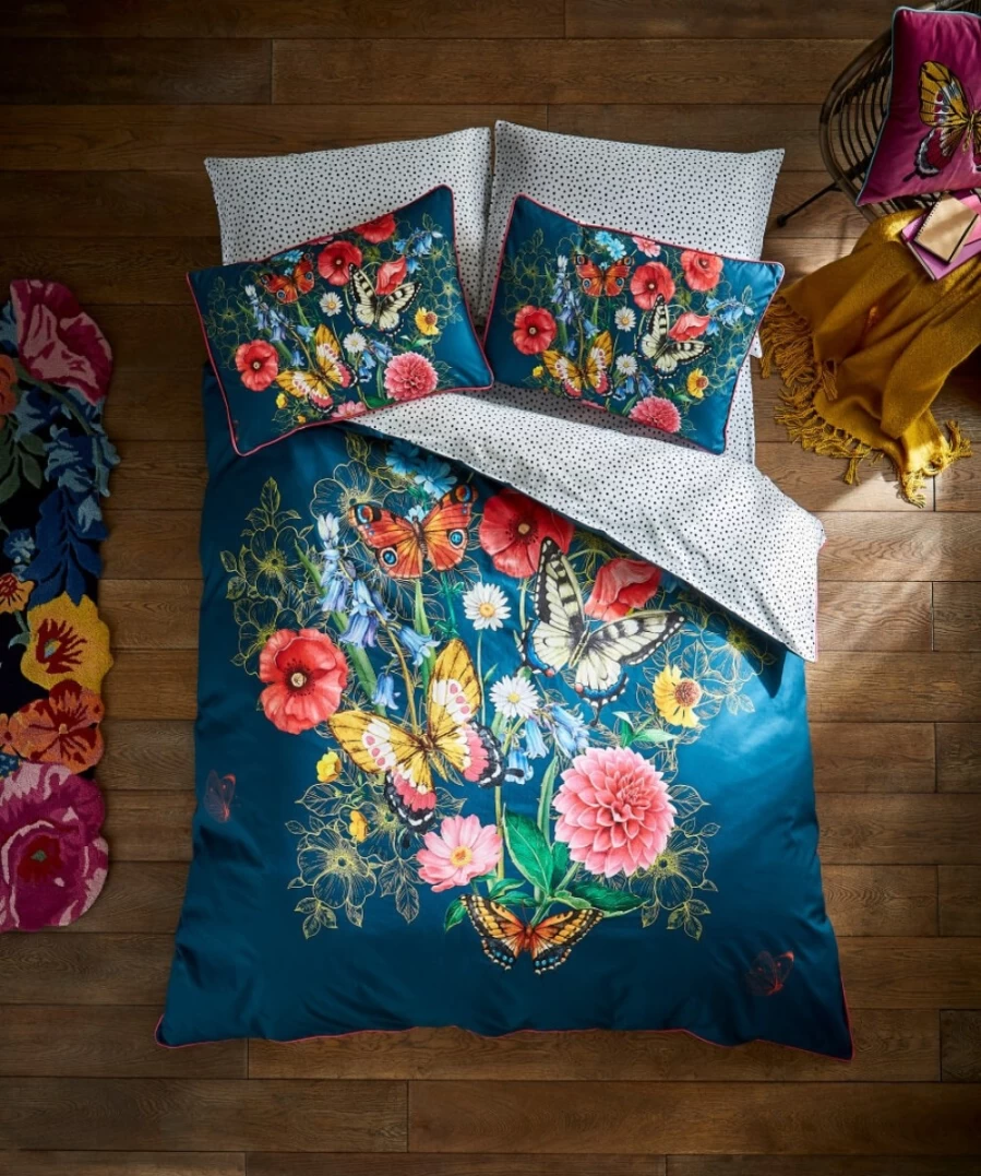 Joe Browns Reversible Beguiling Butterflies Bed Set - Multi Color Comforter & Duvet Cover