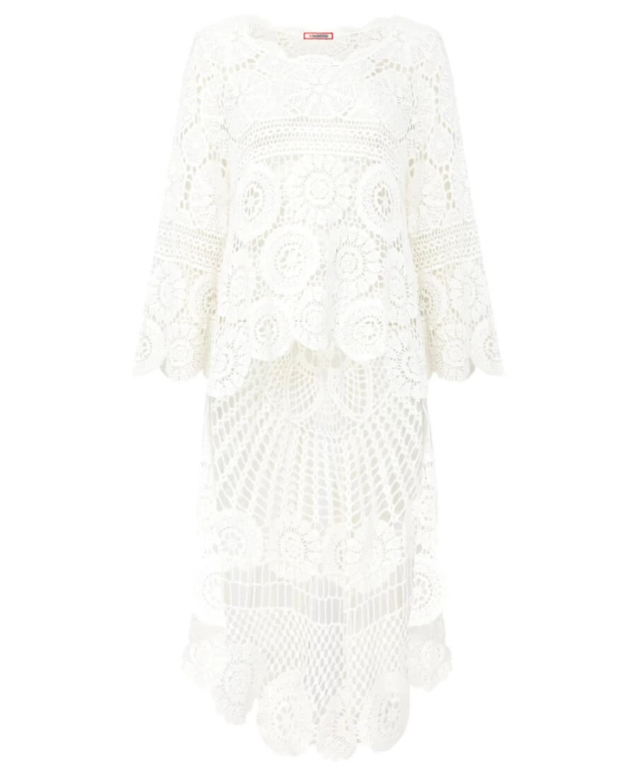 Joe Browns Women's White Boho Vibes Crochet Top - Stylish Handmade Summer Blouse