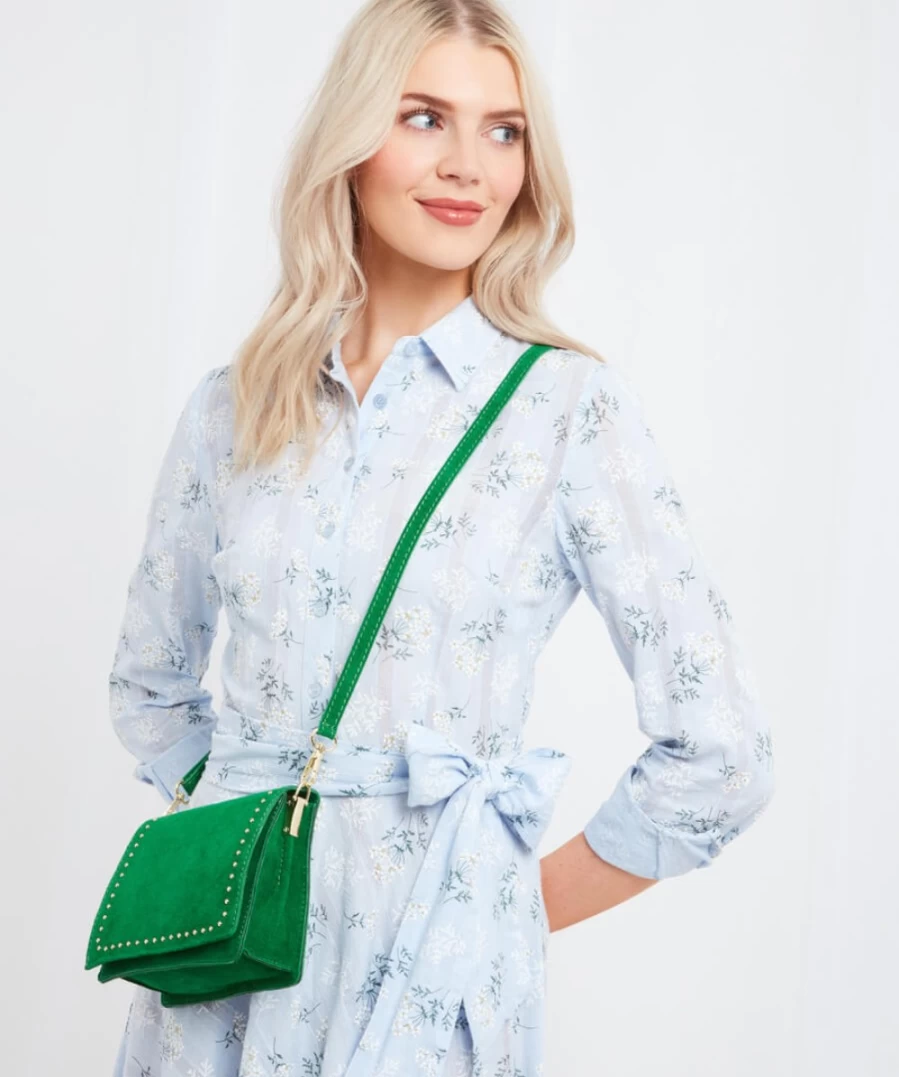 Joe Browns Women's Green Suede Cross Body Bag - Stylish & Lightweight Handbag